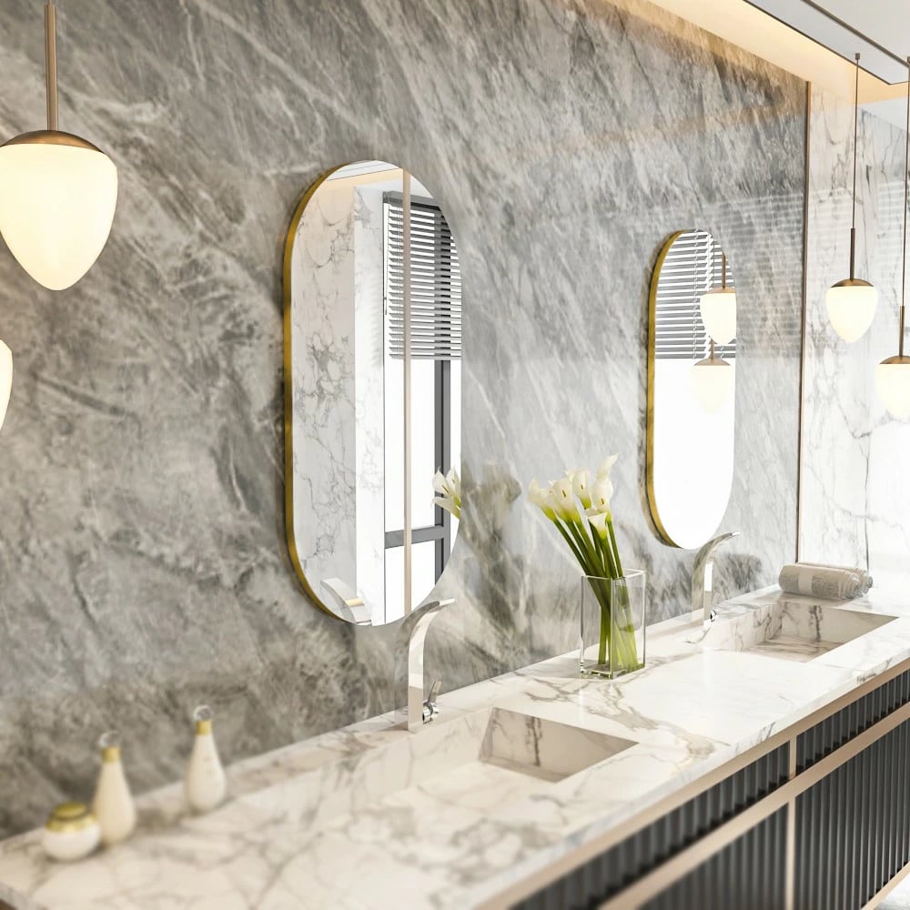 Pasqyrë Hanah Home, Riors, transparente, e artë