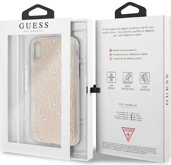 Mbështjellës Guess 4G Glitter për iPhone X/Xs, Ari