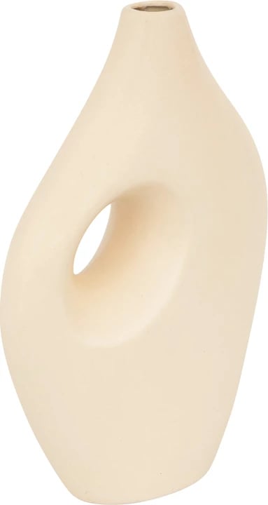 Vazo Theremy qeramike, ngjyrë bezhë, 19.2x8x30cm