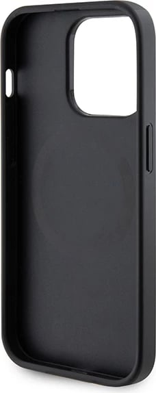 Mbështjellës Guess GUHMP15LPSAHMCK për iPhone 15 Pro 6.1", Saffiano MagSafe, zi