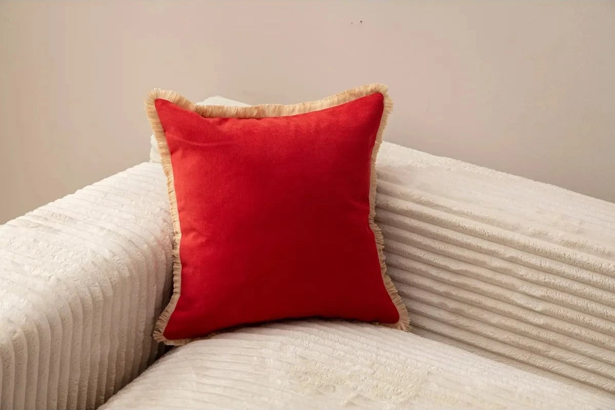 Jastëk mbështjellës, ngjyrë e kuqe, Evila Originals, 43x43cm