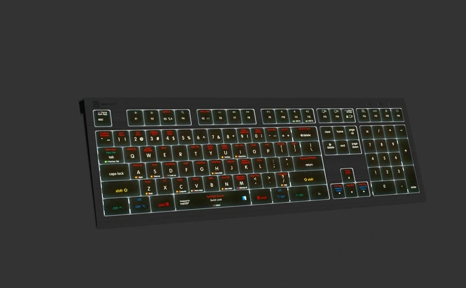 Tastierë LogicKeyboard Astra 2 macOS X, UK layout, me shkurtesa, e zezë