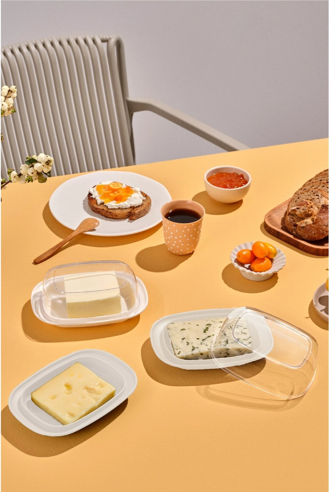 Set organizues për frigorifer, 3 copë, Hermia, DNYKHVLTLK, ngjyrë e bardhë