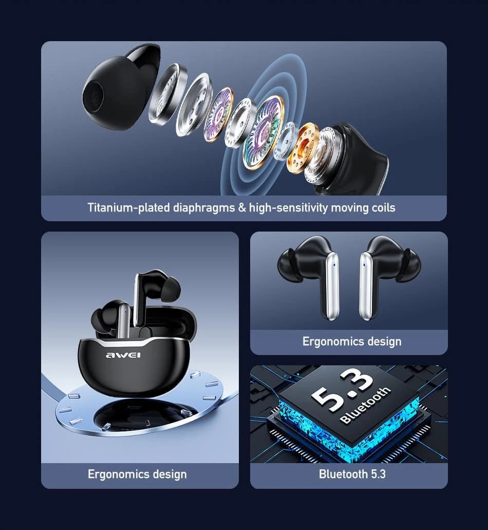 Kufje Me Bluetooth AWEI T50 ENC