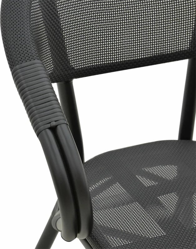 Karrige Isaia alumini-tekstilen e zezë 57x57x83cm