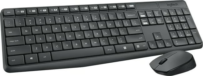 Set tastierë dhe maus wireless Logitech MK235, full-size, RF Wireless, gri