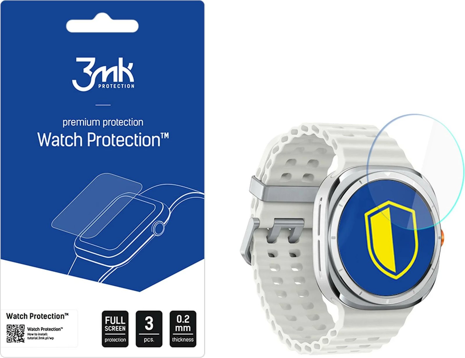 Xham i temperuar fleksibël për smartwatch 3mk Protection FlexibleGlass, për Samsung Galaxy Watch 7 Ultra