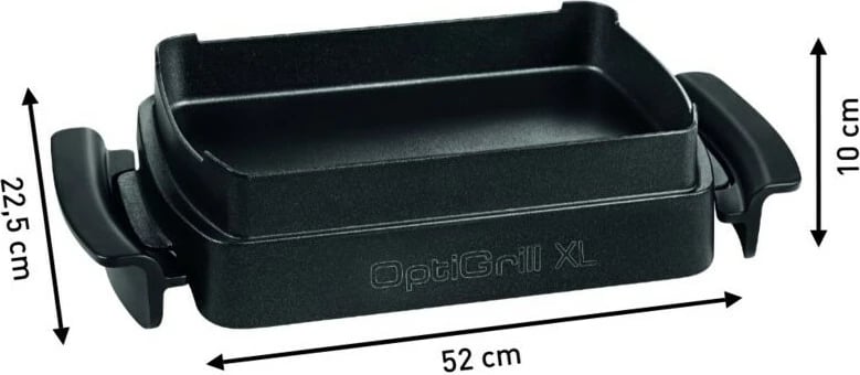 Tavë pjekjeje Tefal XA7278, për OptiGrill XL, drejtkëndëshe, e zezë