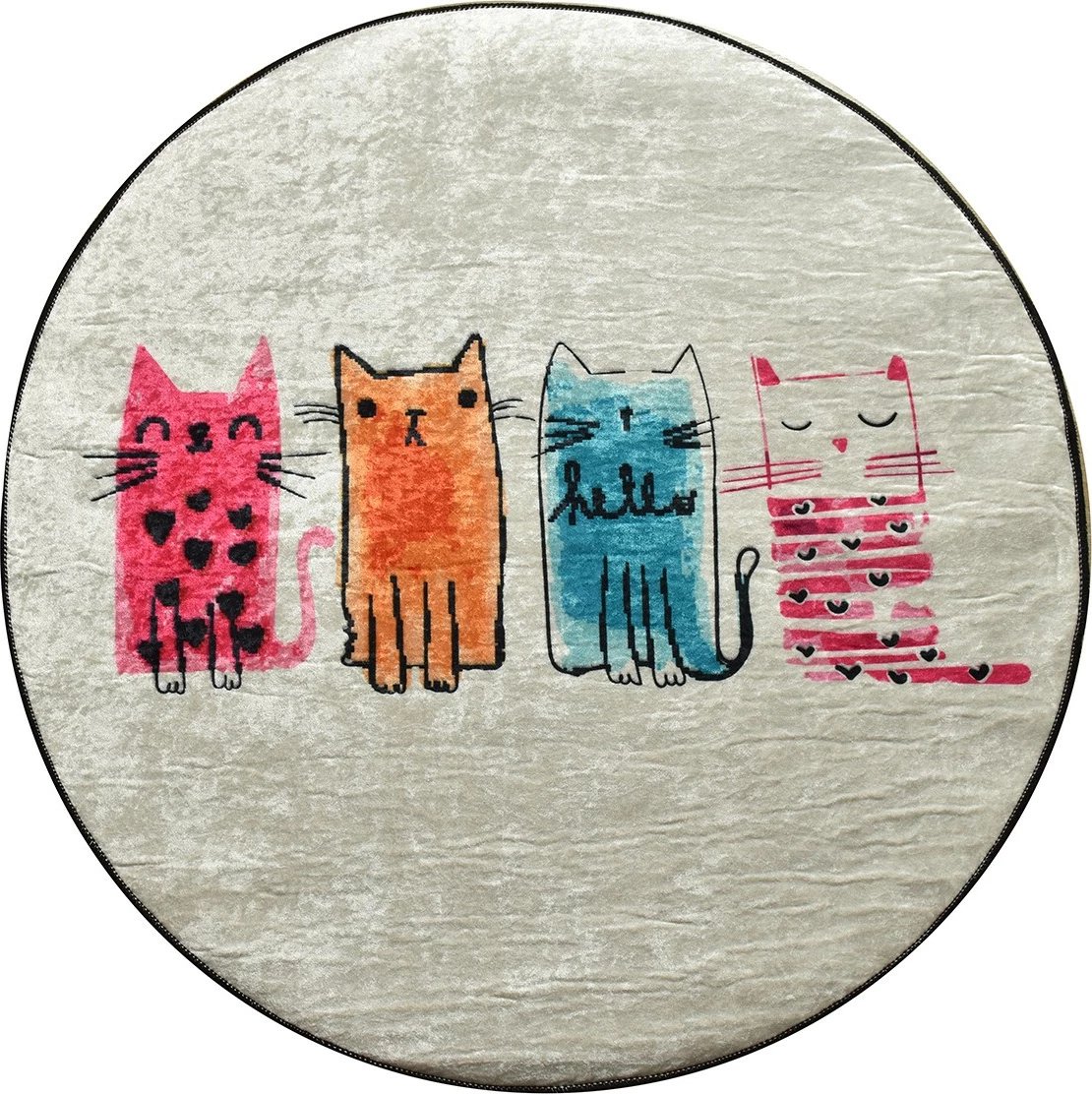 Tapet për banjo Mijölnir, dizajn me mace të vogla, shumëngjyrësh, 100cm