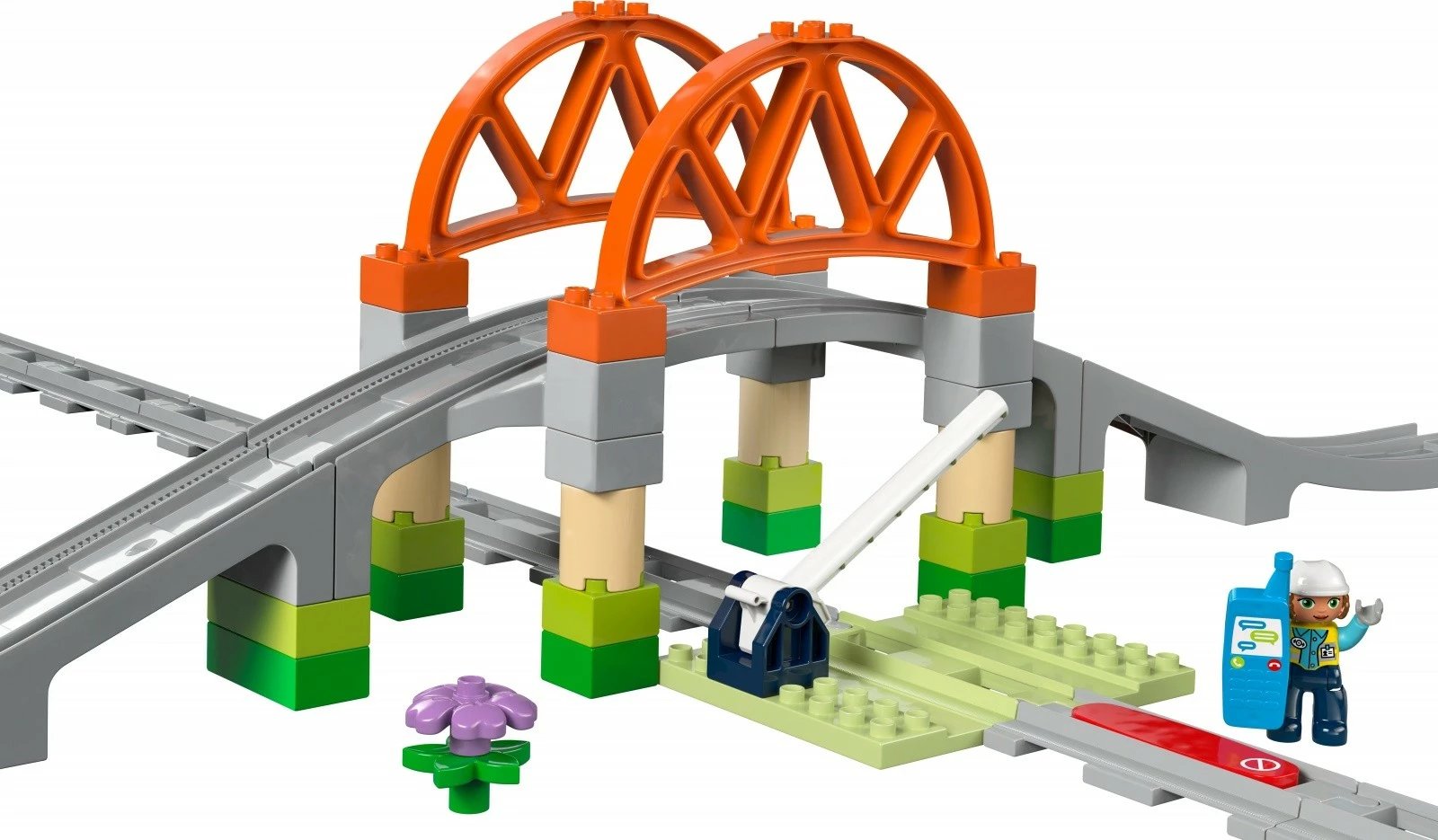 Set lodrash LEGO DUPLO Bridge and Railway Tracks 10426, 42 pjesë, plastikë