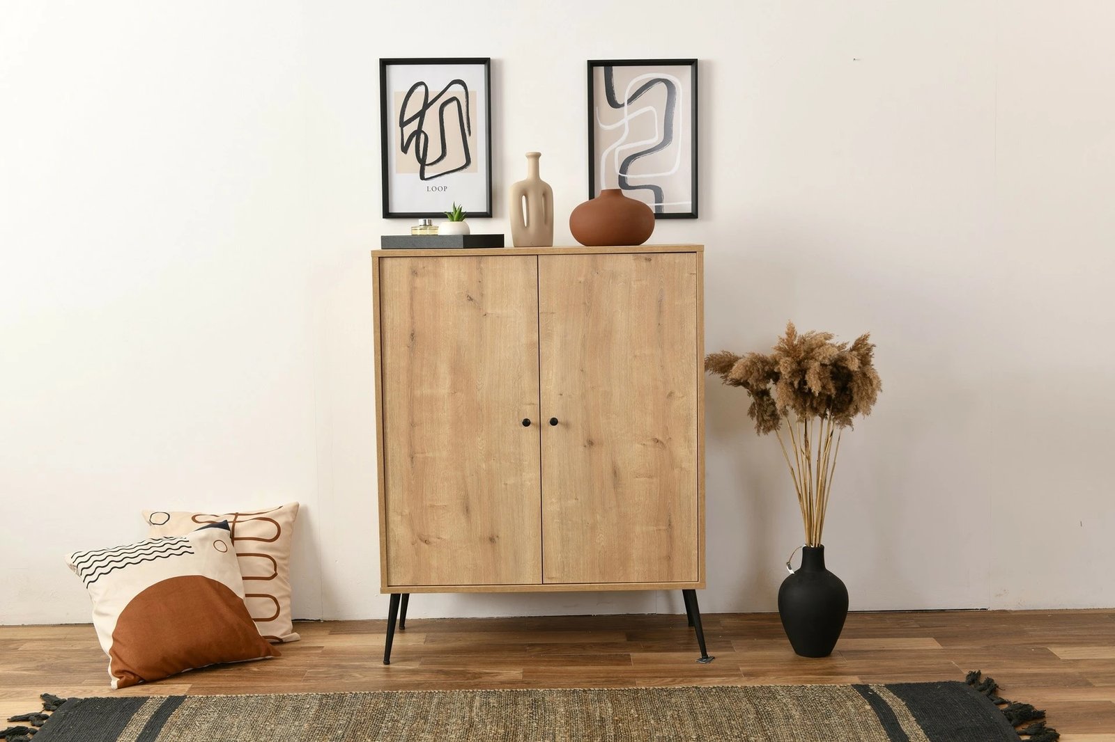 Komodë anësore Skye Decor, Calvin, ngjyrë lisi