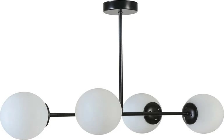 Llambë tavani Opviq, Yeni Favori, 4 llamba, xham i zi dhe i bardhë