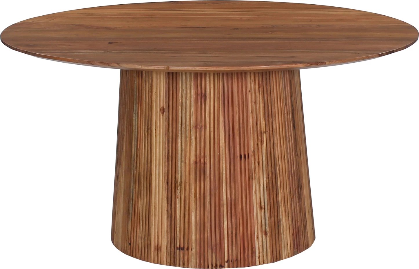 Tavolinë e rrumbullakët për ngrënie, dru akacie, Φ150x76H cm