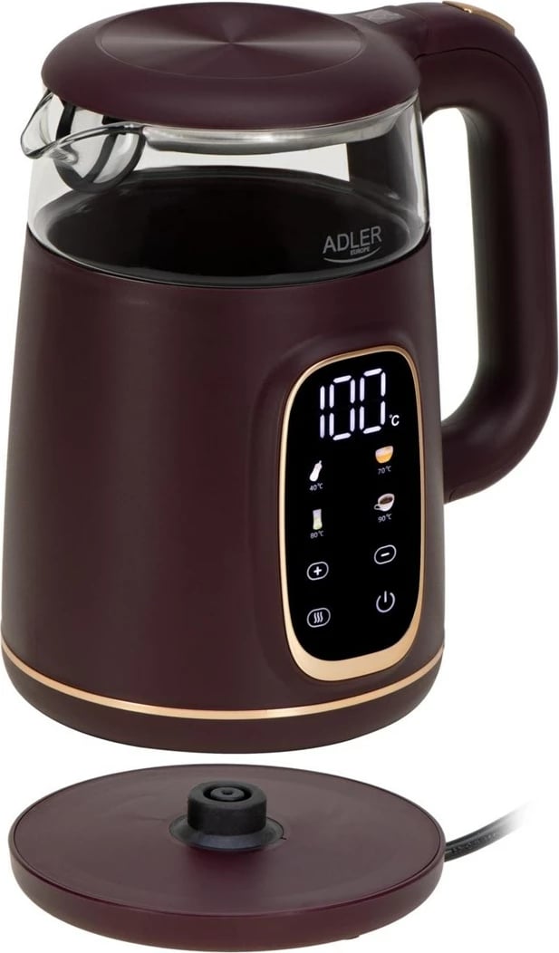 Ibrik elektrik Adler AD 1305, 1.7L, LED, Touch, Bordo