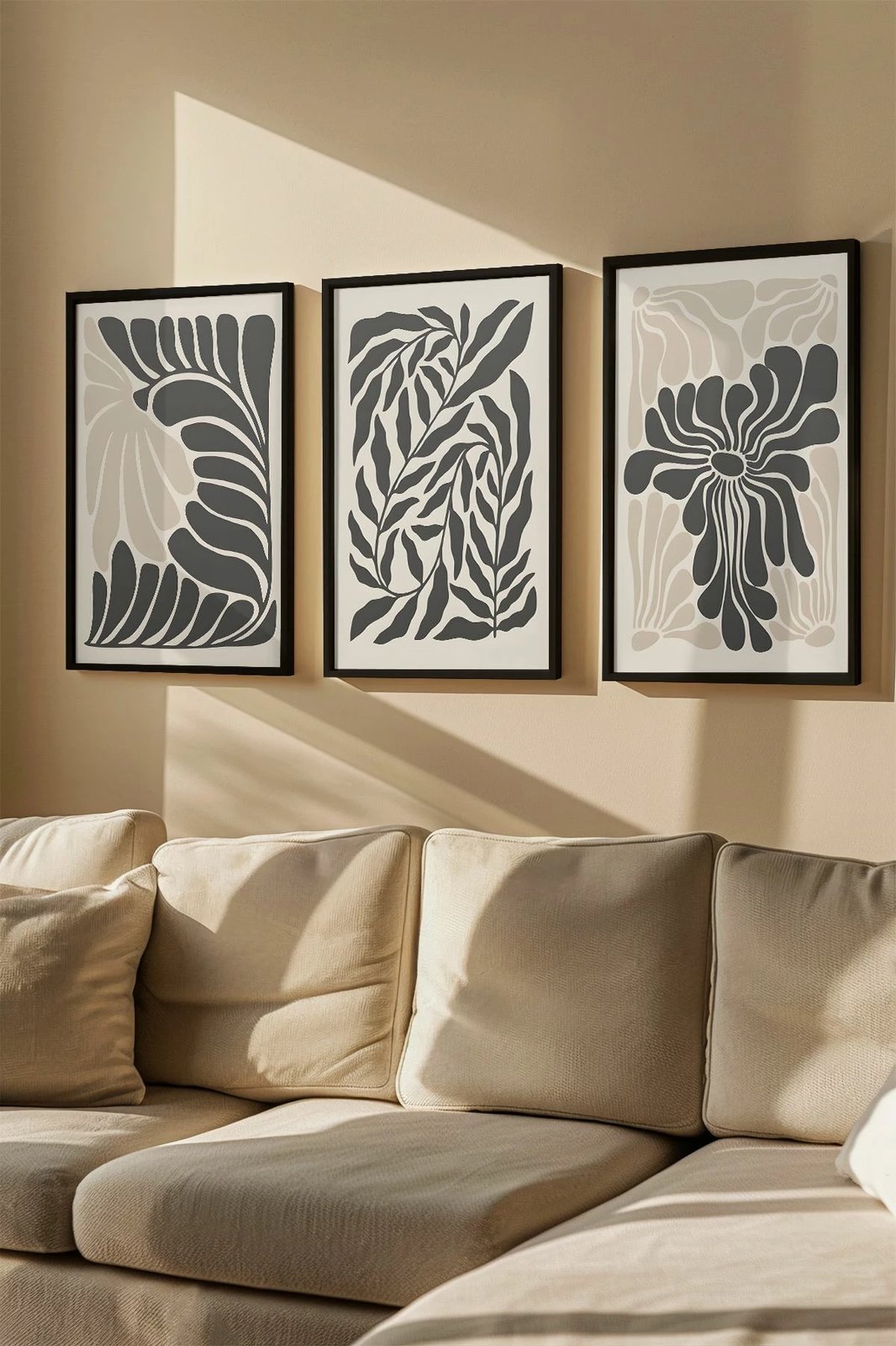 Pikturë dekorative me kornizë (3 copë), Wallity, Artvmodel32-Sıyah