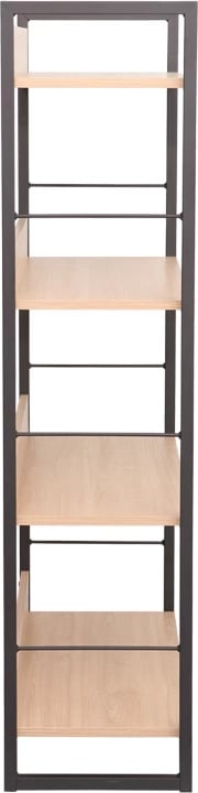 Raft librash Dorfie, ngjyrë natyrale me metal të zi, 70x30x124.5cm