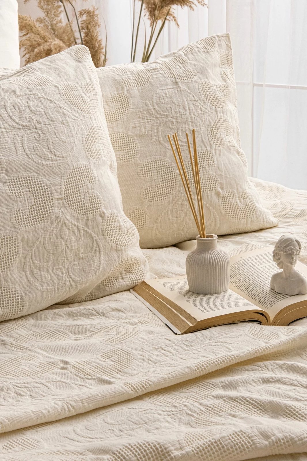 Set mbulesë krevati dopio, Italo, krem