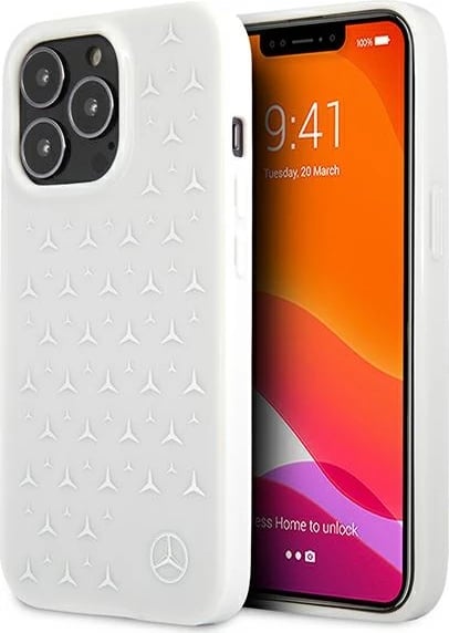 Mbështjellës Mercedes MEHCP13LESPWH për iPhone 13/13 Pro 6.1", Stars Pattern, i bardhë