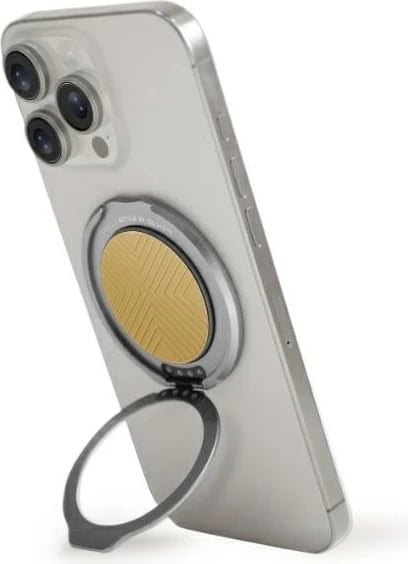 Mbështjellës magnetik për celular UNIQ GripFit 360, me kickstand, për MagSafe, e verdhë