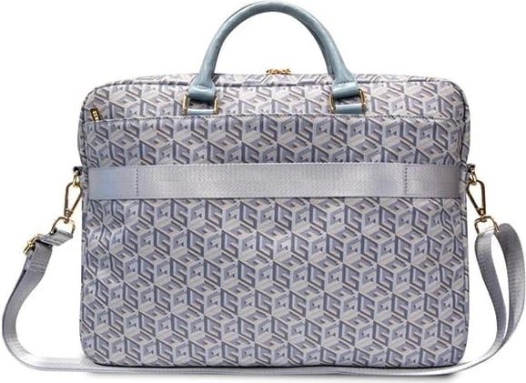 Çantë laptopi Guess GCube Stripes, deri 16", Blu