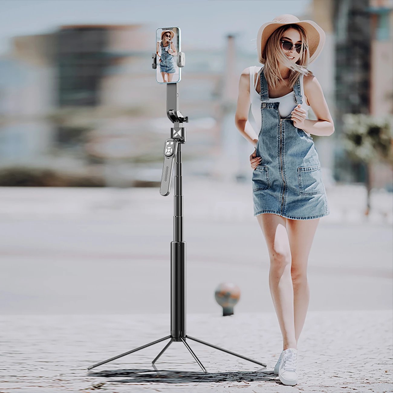 Selfie stick me tripod Wozinsky WST-360YS, AI auto face tracking, 360°, i zi