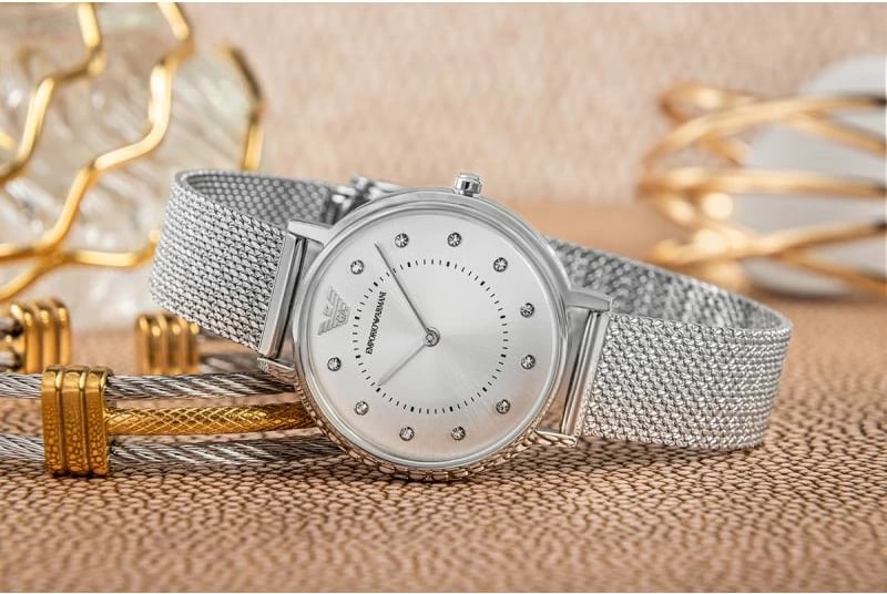 Orë dore për femra Emporio Armani Kappa, argjendi