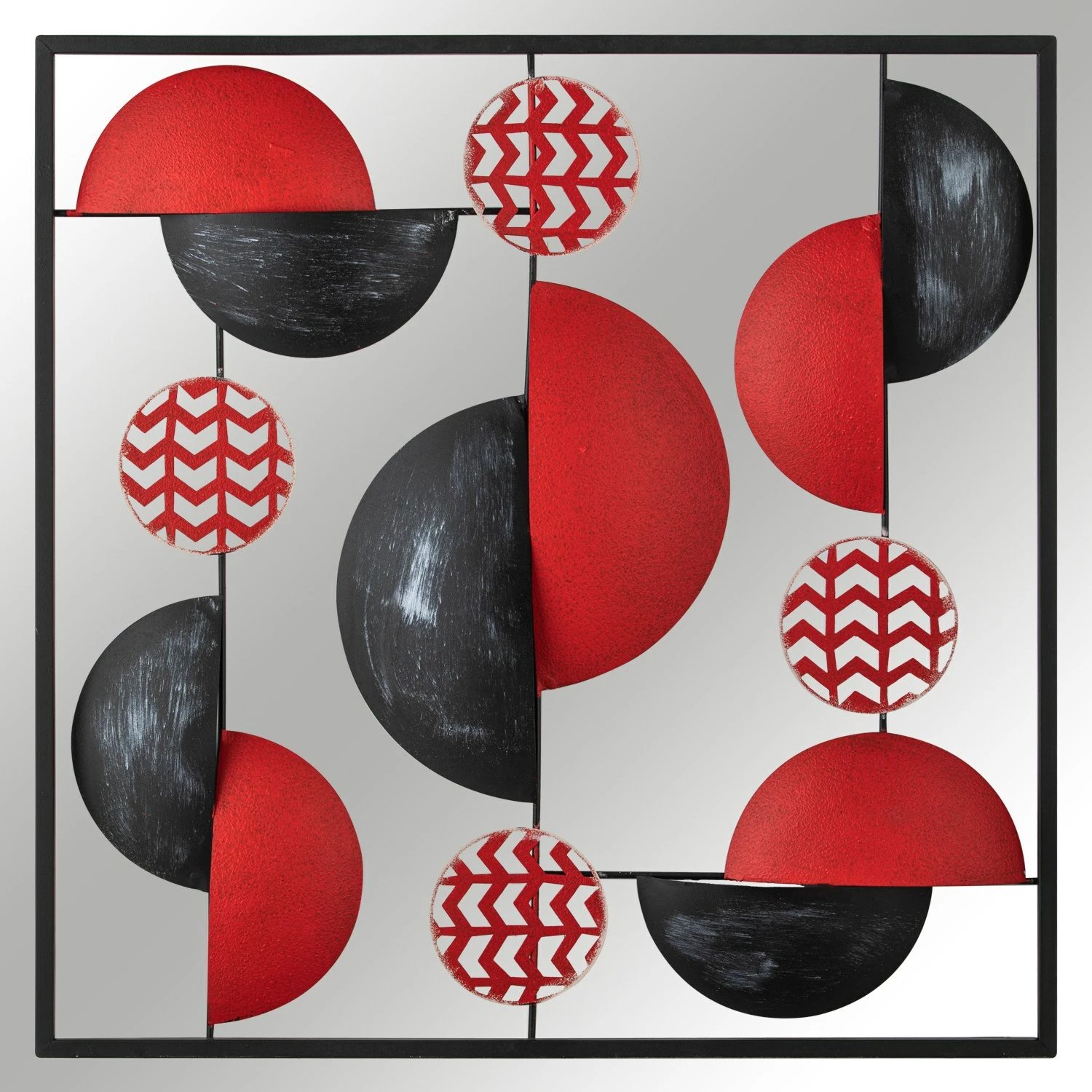 Aksesor dekorativ metalik për mur Wallity, Aurora - shumëngjyrësh, 55x5x55cm