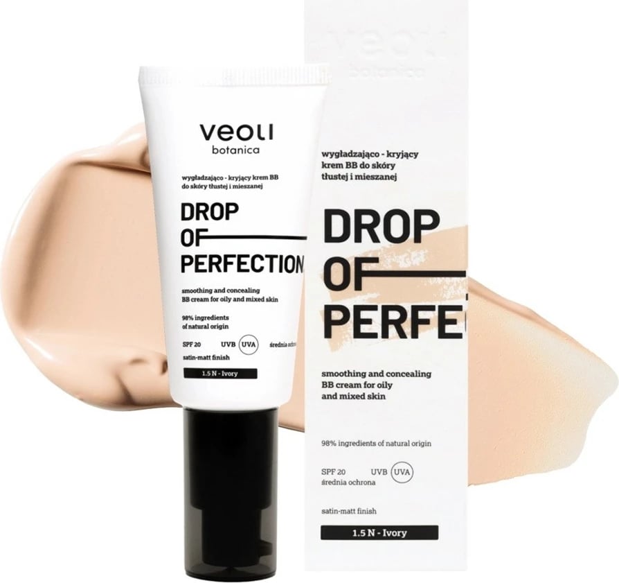BB krem për femra Veoli Botanica Drop Of Perfection Smoothing-Coverage 1.5 N Ivory 30ml