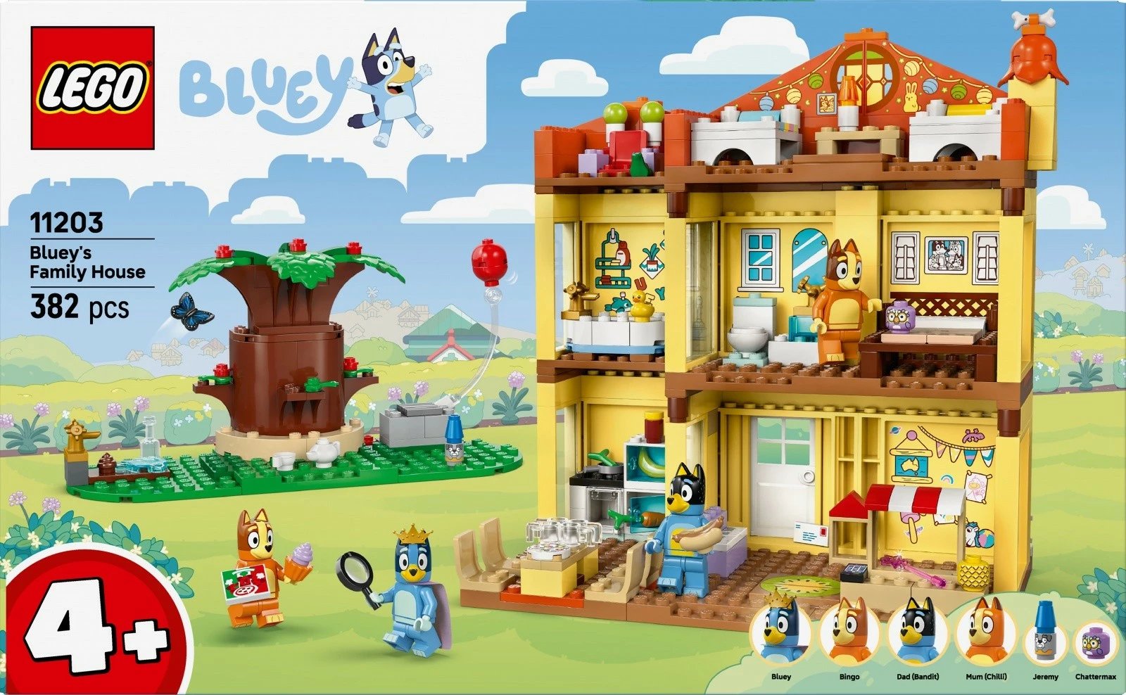 Set LEGO Bluey Blue Family House 11203, 382 pjesë, plastikë, për fëmijë, shumëngjyrësh