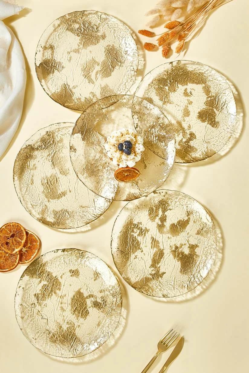 Set pjatash ëmbëlsirash (6 copë), Hermia, Marmo