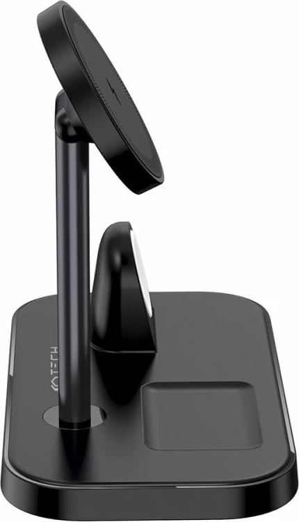 Karikues induktiv 3-në-1 Tech-Protect QI15W-A22 me MagSafe, për smartphone, Apple Watch dhe AirPods, i zi