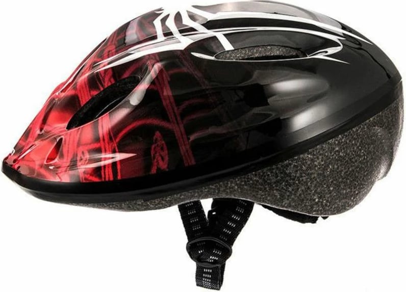 Helmetë biçiklete për fëmijë Meteor, e zezë e kuqe