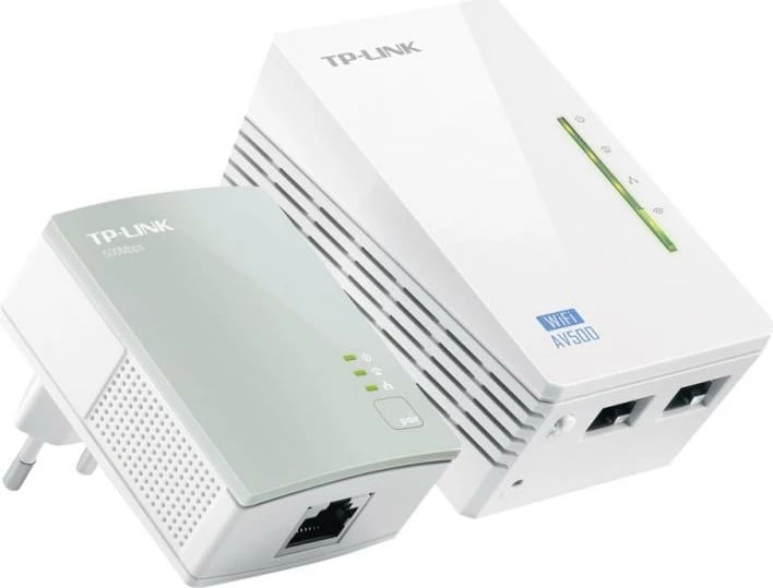 Kit powerline Wi‑Fi, TP-Link TL-WPA4220KIT, AV500, 2 porta LAN, 300Mbps Wi‑Fi, starter kit