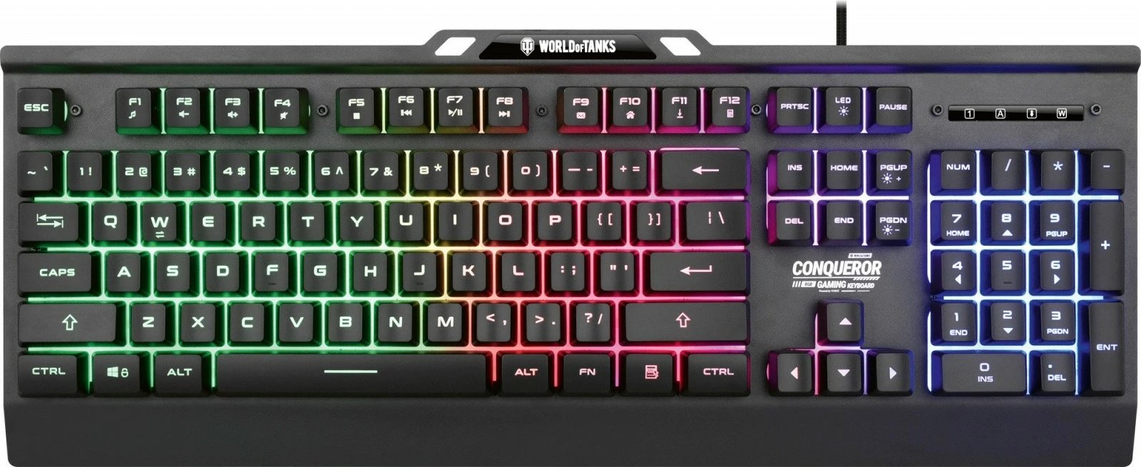 Tastierë gaming YENKEE CONQUEROR WT200, me ndriçim dinamik, World Of Tanks, e zezë