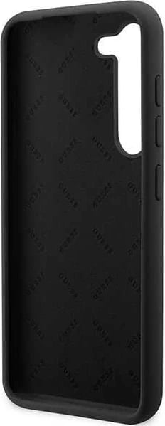 Mbështjellës Guess GUHCS23SSLSMK për Samsung Galaxy S23, silikon, Vintage Gold Logo, zi
