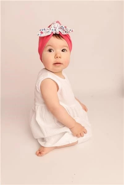 kapelë turban bebe, NEW BABY For Girls, madhësia 80 (9-12 muaj), pambuk 100%, ngjyrë koral
