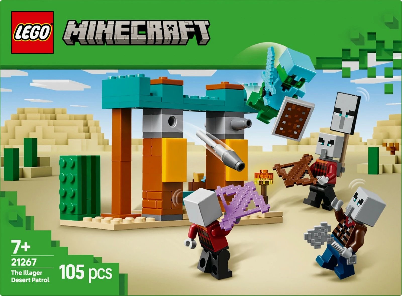 Set LEGO Minecraft Desert Raider Patrol 21267, 105 pjesë, për fëmijë, Plastikë
