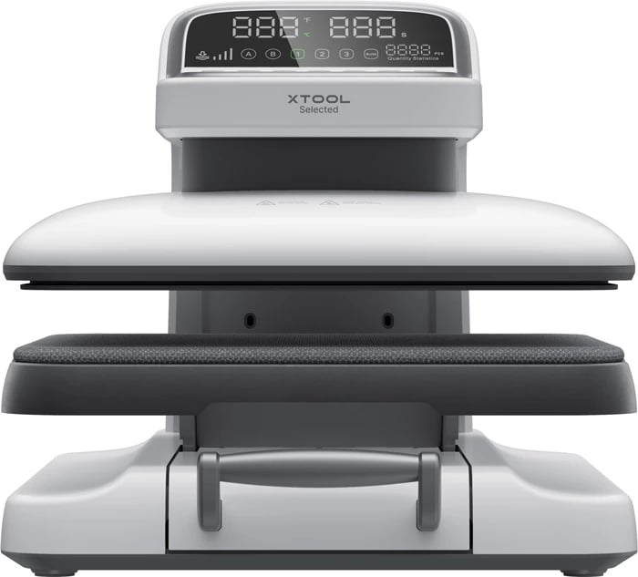 Presë termike automatike xTool HeatPress 2 P0101000127, pllakë 15×15 inç (381×381 mm), presion 60–180 kg, 1500 W, e bardhë