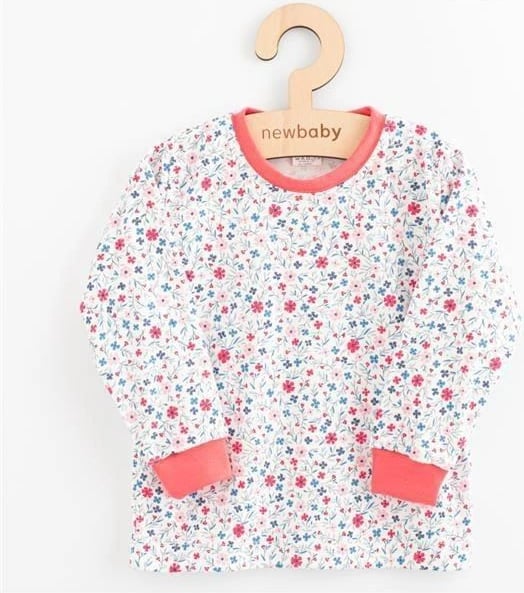 Pizhama fëmijësh, New Baby, Flowers, 100% pambuk, bluzë me mëngë të gjata me pantallona, madhësia 116/122, rozë