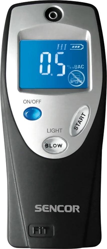Alkomat Sencor SCA BA02, me ekran LCD, 3 ustnika, zi/blu/argjend