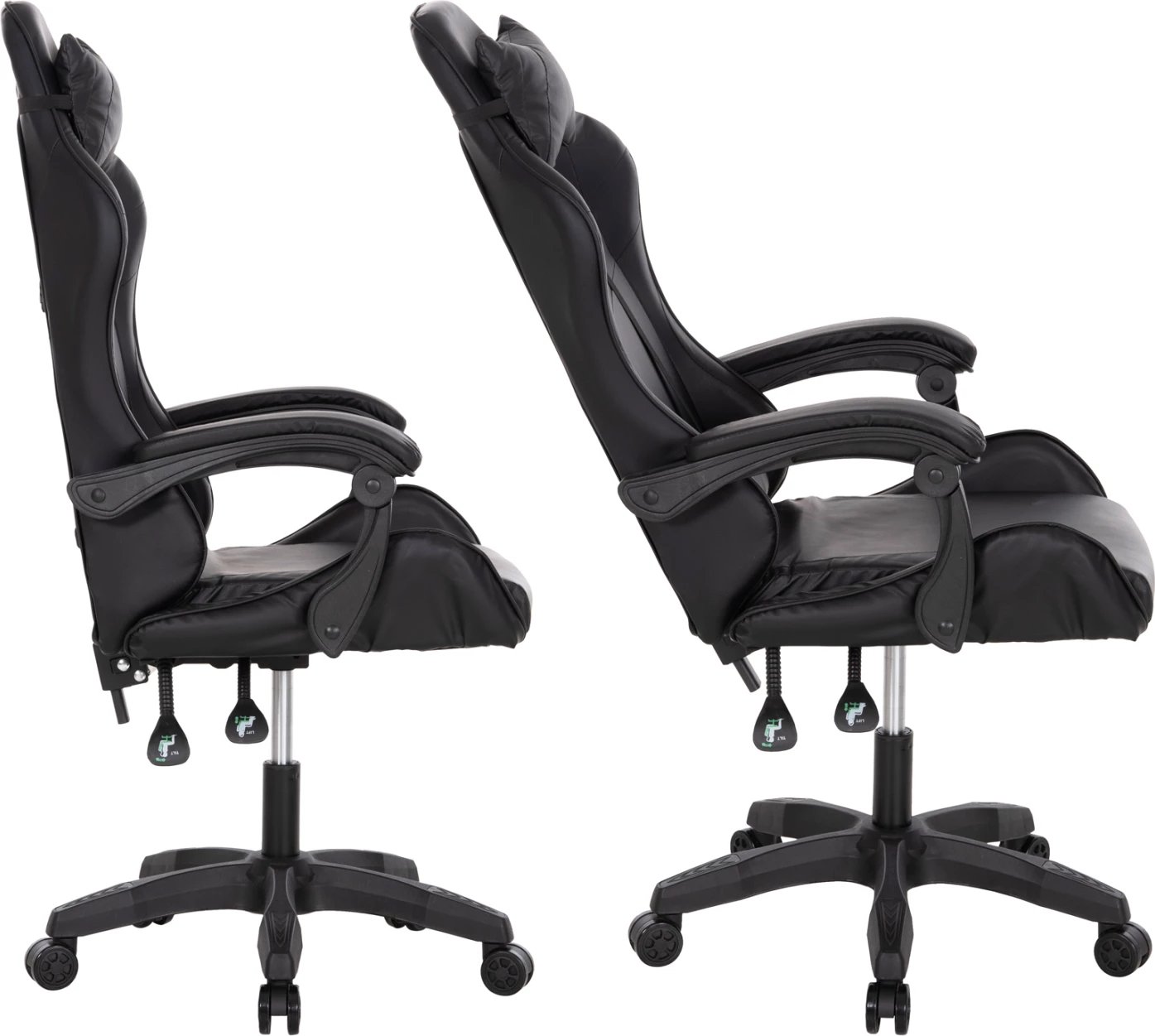 Karrige për lojëra MANCER FH1194, ngjyrë e zezë, PU-polipropilen, 59x69x125H cm