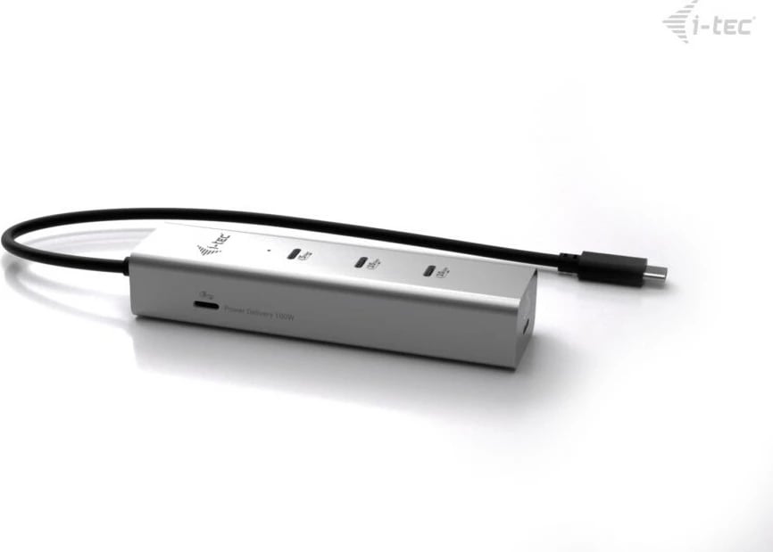 USB-C hub I-Tec D I-TEC, 5 porta, 85W, argjendtë