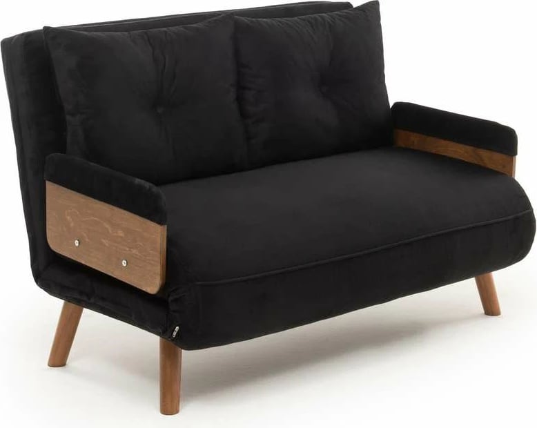 Divan-krevat dy ulëshe Atelier del Sofa Cosmo, ngjyrë e zezë