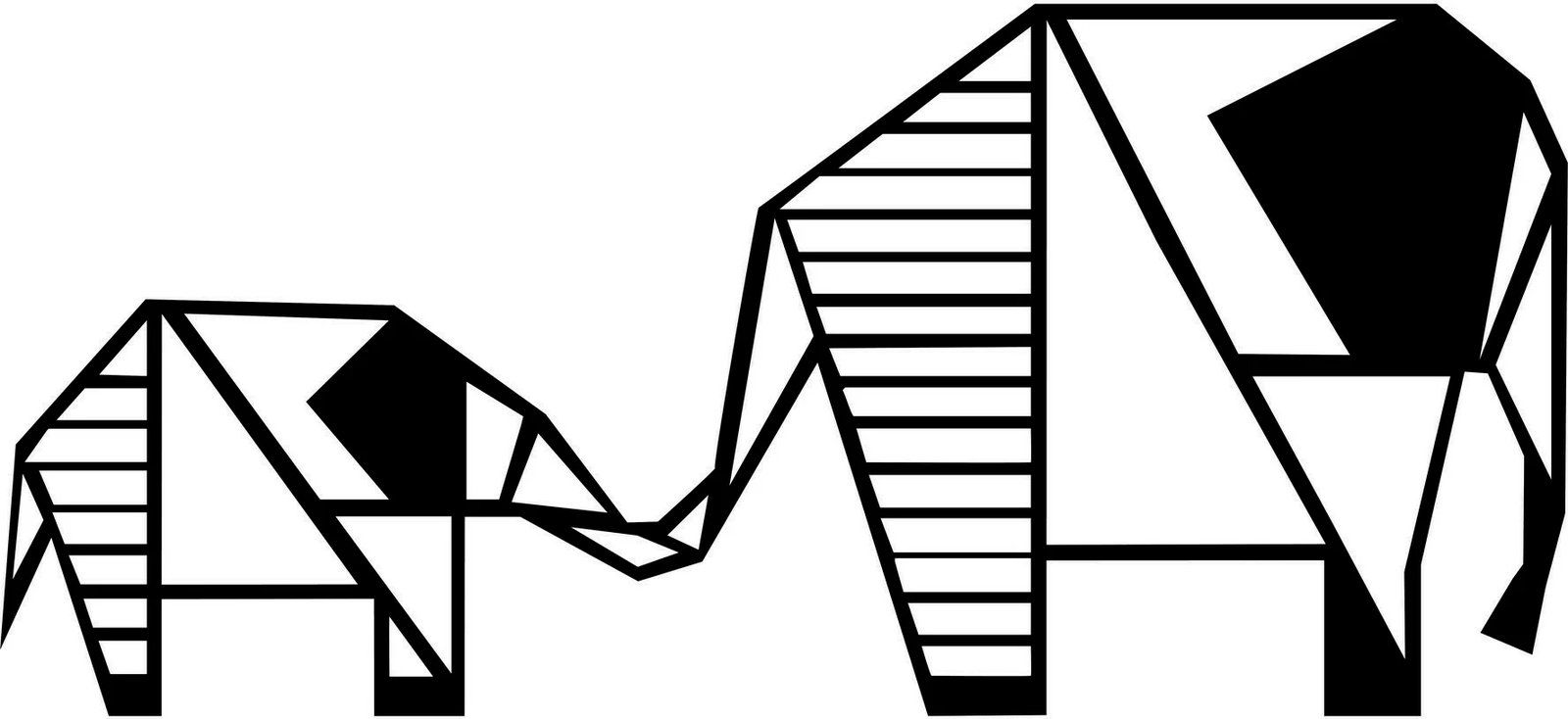 Aksesor dekorativ metalik për mur, elefant, Wallity, Elephant 3, ngjyrë e zezë, 55x25cm