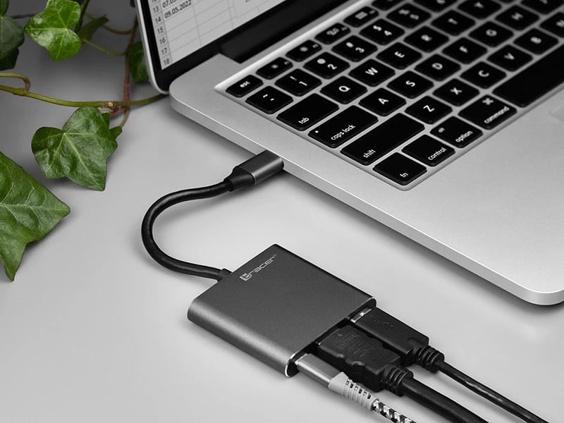 Adapter Tracer A-1, USB-C në HDMI 4K, USB 3.0, PDW 100W, Argjend