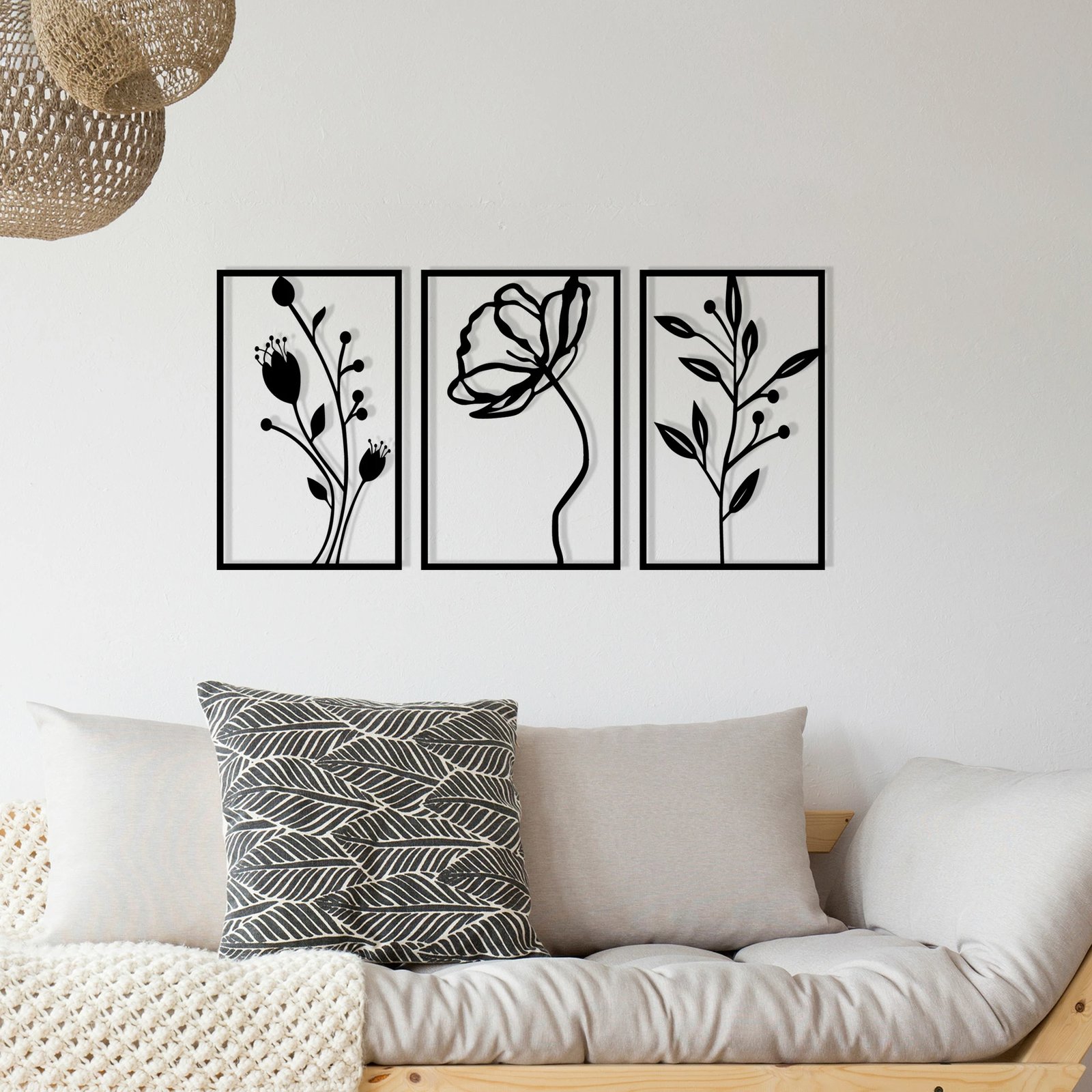 Aksesor dekorativ metalik për mur, lule, Wallity