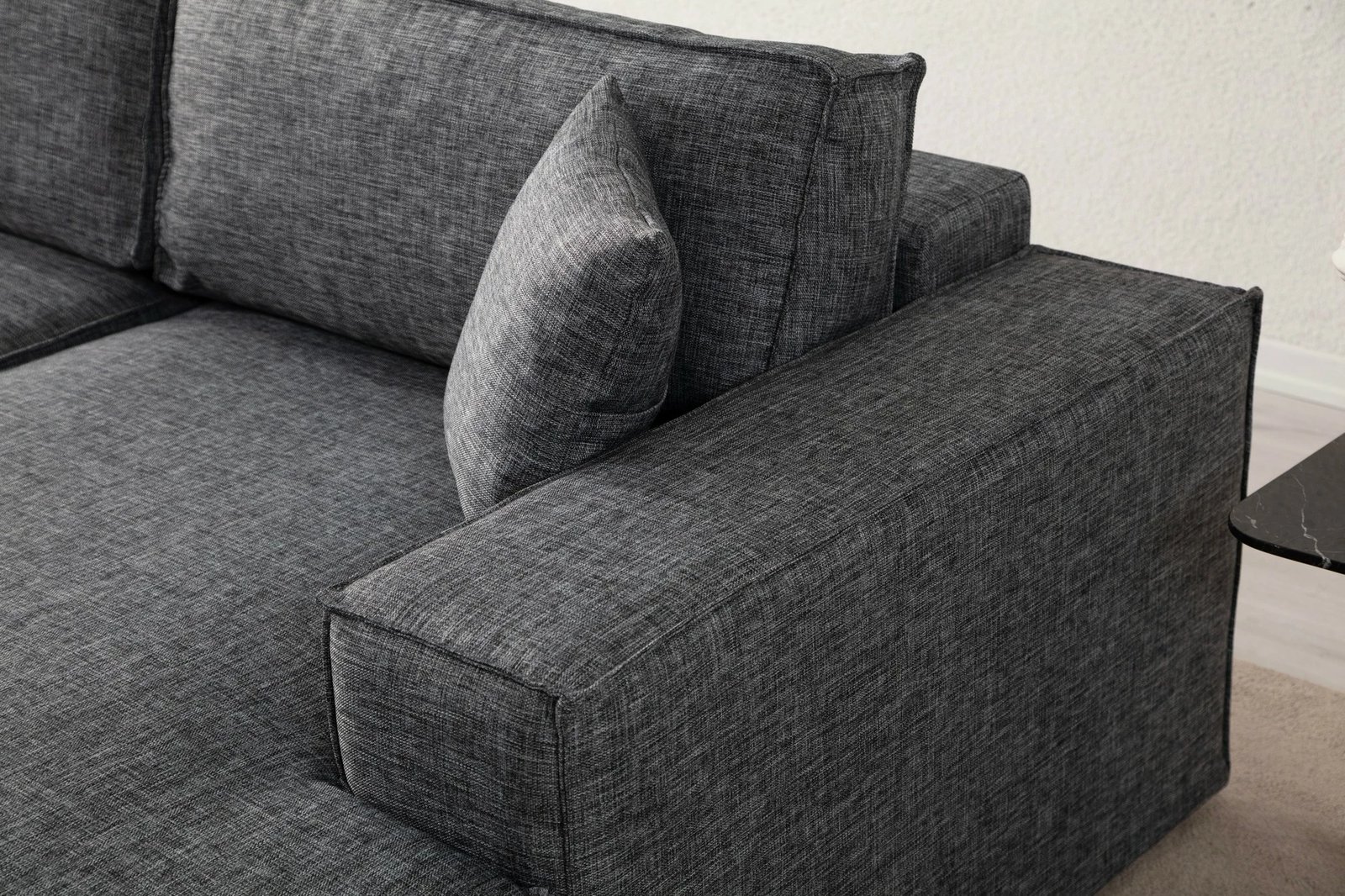 Kënd-sofë krevati Atelier del Sofa, kënd i djathtë, ngjyrë gri e errët