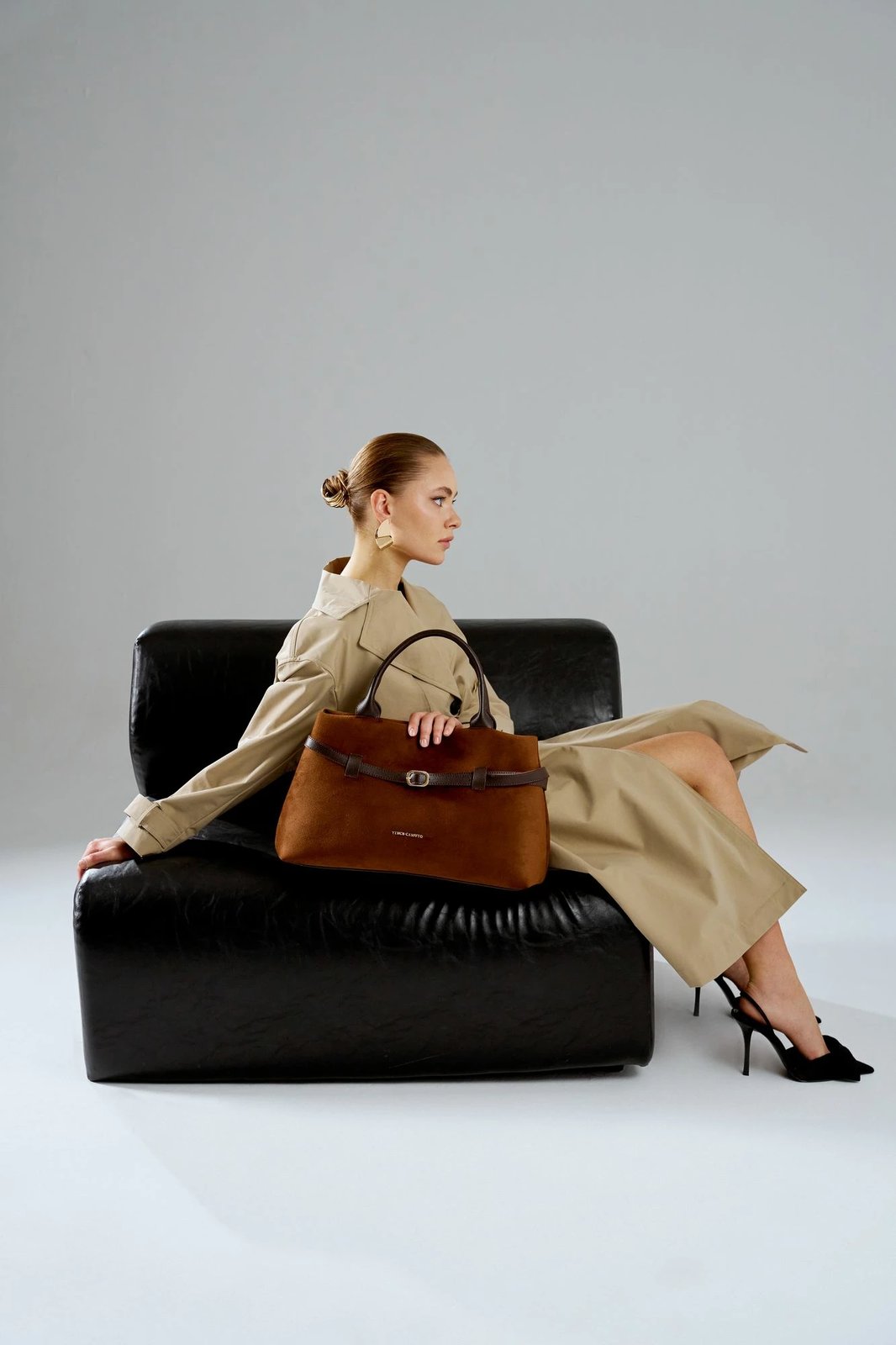 Çantë tote, ngjyrë kafe, Vittoria, Vince Camuto