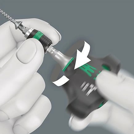 Ratcheter dore Wera 1/4" me Rapidaptor, e zezë/gjelbër