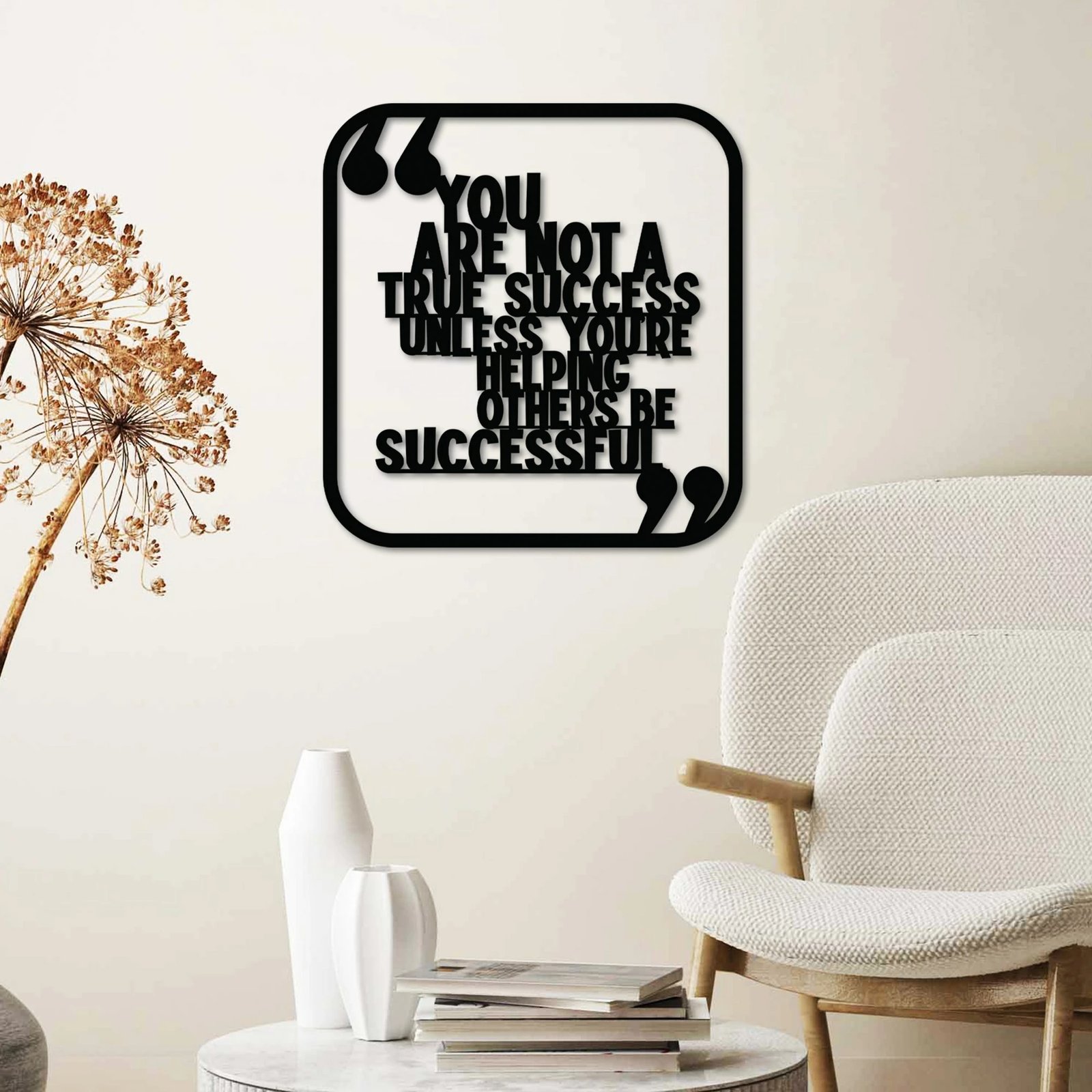 Aksesor dekorativ metalik për mur, Wallity, Jon Gordon, ngjyrë e zezë, 50x50cm